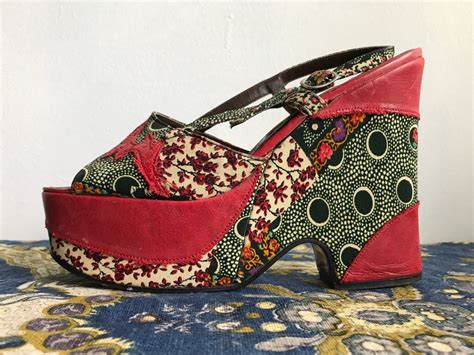 Rare Vintage 1970s Platform Shoes 1970s Patchwork Shoes Etsy