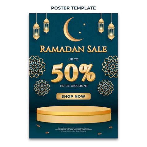 Free Vector Realistic Ramadan Vertical Poster Template