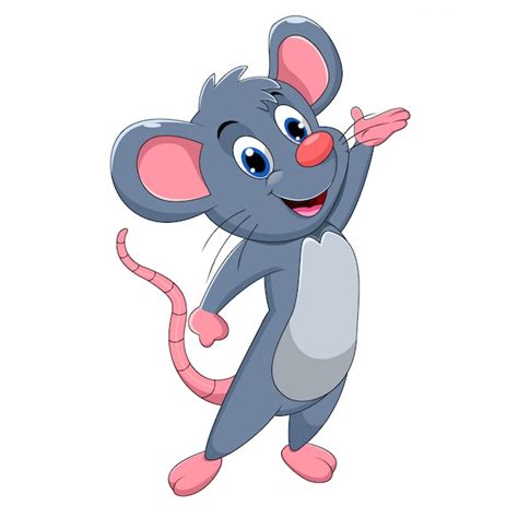 Premium Vector | Cute baby mouse cartoon presenting