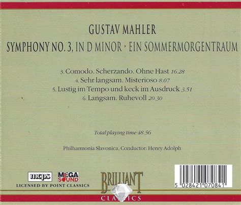 Gustav Mahler Symphony No 3 Philharmonia Slavonica Cd Album