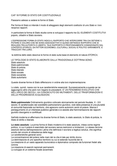 Cap Forme Di Stato Dir Costituzionale Cap Forme Di Stato Dir