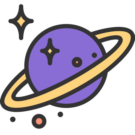 Saturn Generic Outline Color Icon