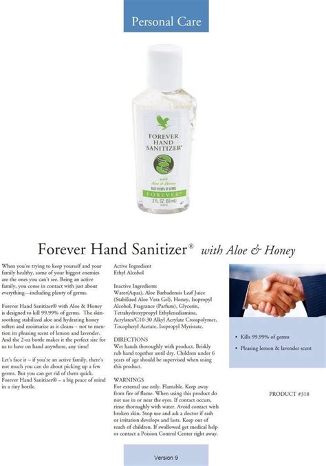 1 For 1 Forever Hand Sanitizer With Aloe And Honey Beauty And Personal