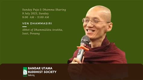 Sunday Dhamma Talk By Ven Dhammasiri On 9 July 2023 YouTube