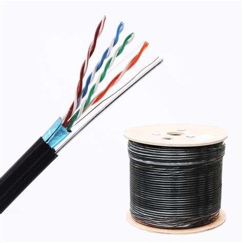 100 Cu Bare Copper Wire FTP Cat5e 4X2X24AWG Copper Cable PE Outdoor