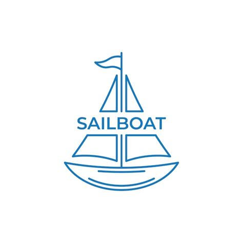 Premium Vector Line Art Of Sail Boat Logo Vector Illustration Design