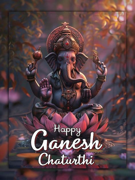 God Ganesha Happy Ganesh Chaturthi Background Indian Festival Lord Ganesh Design Vinayaka