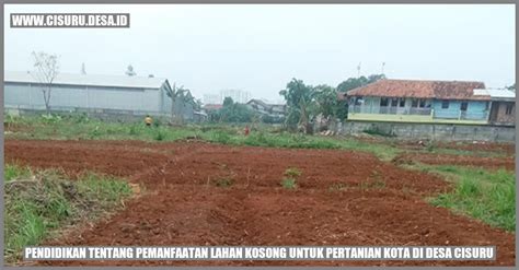 Pendidikan Tentang Pemanfaatan Lahan Kosong Untuk Pertanian Kota Di