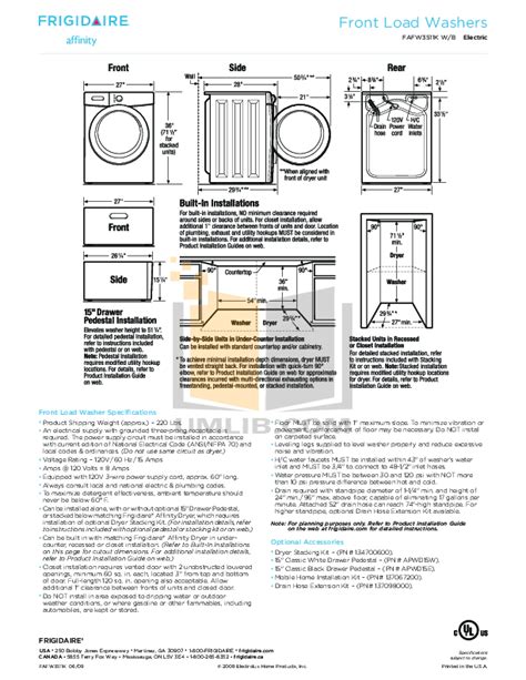 Frigidaire Affinity Washer Manual