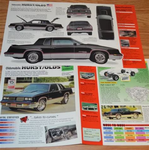 1983 Oldsmobile Hurstolds Spec Info Poster Original Brochure Specs