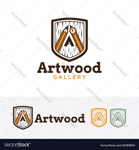 Art Wood Logo Design Royalty Free Vector Image