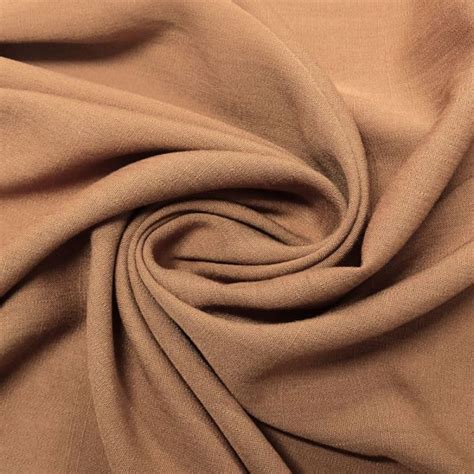 Tecido Viscose Slub Trama De Linho Cor Marrom Canela Claro Pantone