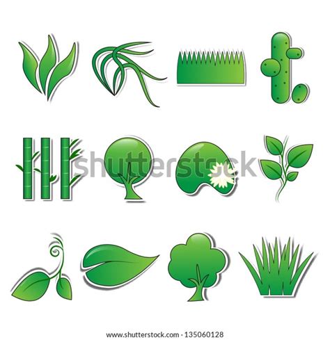 Ecology Icon Set Isolated On White Stock Vector Royalty Free 135060128