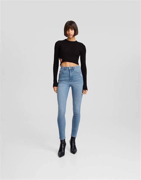 Super High Waist Skinny Jeans Bsk Teen Bershka