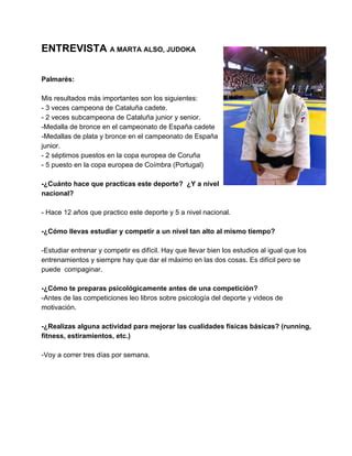 Entrevista A Marta Also Judoka Pdf