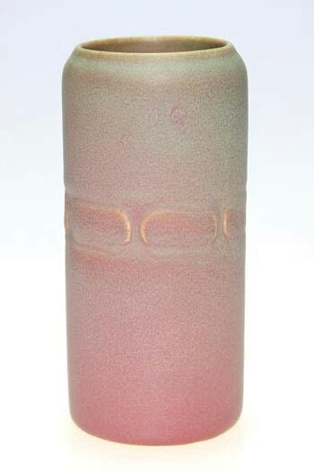 ~rookwood~production Piece~green Hazing Over The Upper Portion Rose Mat Glazed Vase~ Artisan