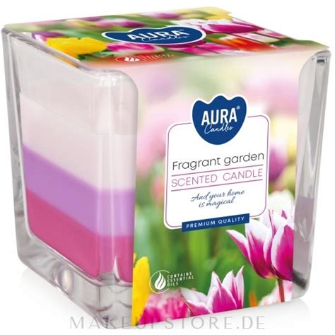 Bispol Aura Fragrant Garden Candles Kerze In Einem Quadratischen Glas