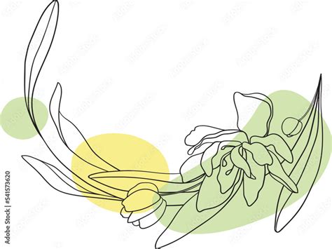 Wreth With Shapes On White Background Minimal Artistic Flower Wreath