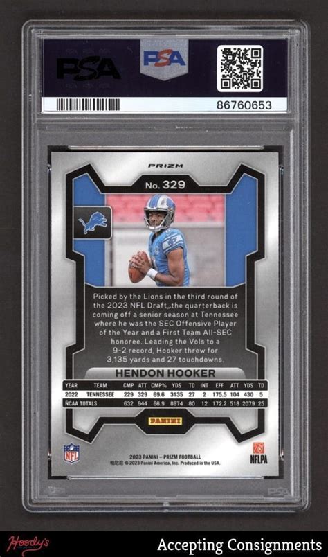 Panini Prizm Purple Pulsar Hendon Hooker Rc Rookie Psa Gem