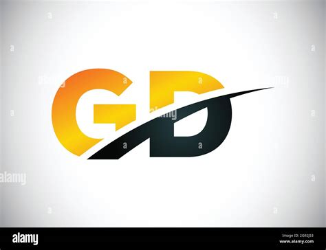 Logotipo inicial de carta GD con plantilla vectorial de tipografía