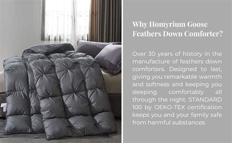 Amazon Homyrium Pinch Pleat Goose Feathers Down Comforter Queen