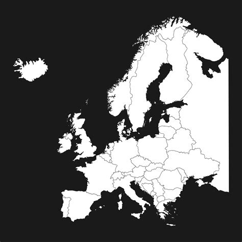 Europe Map With Country Borders Outline Graphic Vector 4854104 Vector