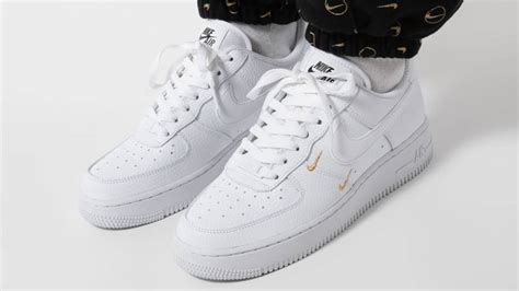 Nike Air Force 1 Gold Mini Swoosh White Metallic Gold Where To Buy