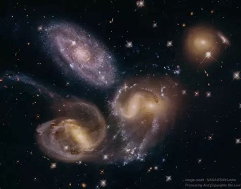 Stephans Quintet Interacting Galaxies In Pegasus Constellation Guide