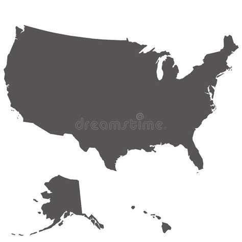 Silhueta Do Mapa Do Estados Unidos Da América Ilustração do Vetor