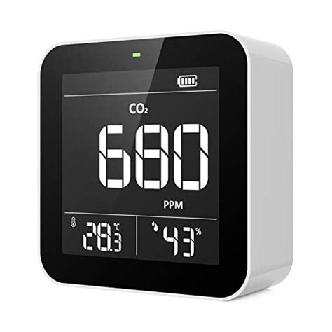 Temtop Moniteur de CO2 de qualité de l air avec compteur de température