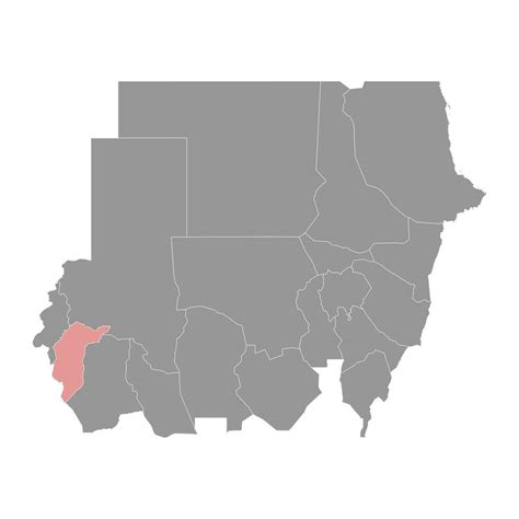 Central Darfur State map, administrative division of Sudan. Vector ...