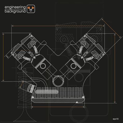 Ilustraciones técnicas ingeniería mecánica del dibujo para diseño