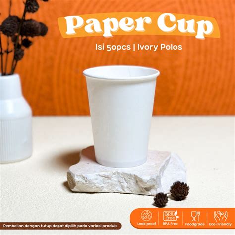 Jual Isi Pcs Paper Cup Oz Ml Gelas Kertas Kopi Teh Polos Motif Tahan Panas Hot