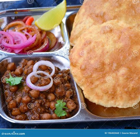 Chole Bhature Indian Street Food Stock Photo Image Of Flatbread