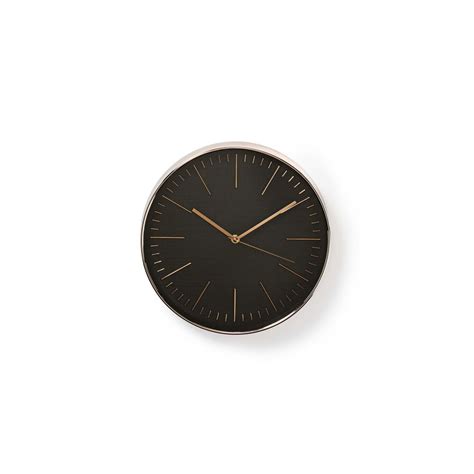 Nedis Horloge Murale Circulaire Noir Or Rose Diam Tre Cm Prix Carrefour