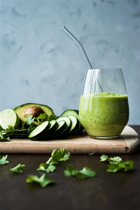 5 Minute Creamy Cucumber Avocado Smoothie Green Smoothie Renee