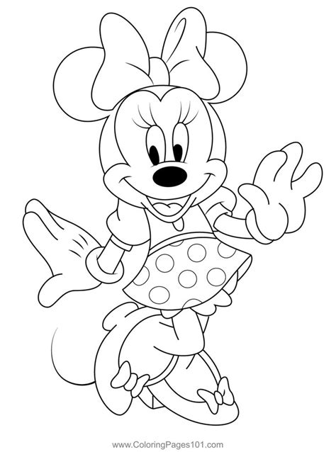 Mickey Minnie So Happy Coloring Page Minnie Mouse Outline Mickey E