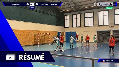 Mions Handball Vs St Laurent De Chamousset Hbc Ere Division