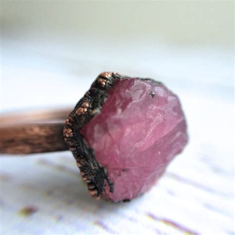 Ruby Diamond Rings: Raw ruby ring | Red ruby crystal ring ...