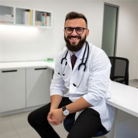 Un hombre con bata de laboratorio y gafas está sentado en una silla con