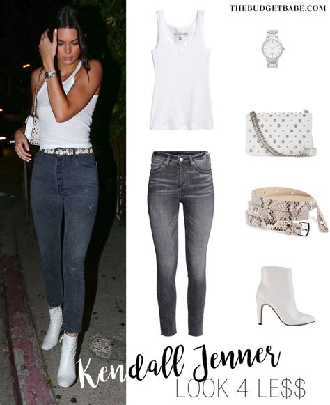 Kendall Jenners Gray Jeans And White Ankle Boots Look For Less