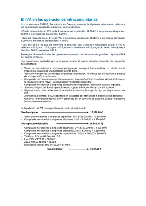 El Iva En Las Operaciones Intracomunitarias Compra Mercaderías Al 21