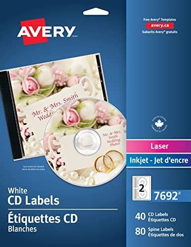 Avery Tiquettes De Cd Pour Imprimantes Laser Et Jet D Encre