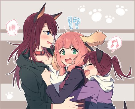 Safebooru 3girls D Animal Ears Bang Dream Blue Eyes Blush