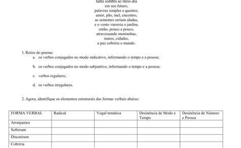 Exercicios Sobre Estrutura Do Verbo 7 Ano Com Gabarito Varias Estruturas Theme Loader