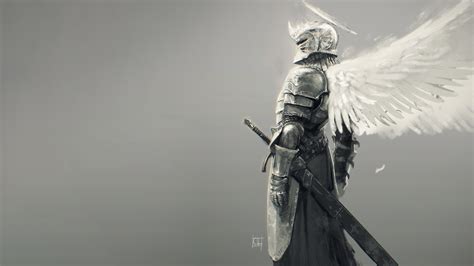 Wallpaper Drawing Monochrome Fantasy Art Knight Sword Sculpture