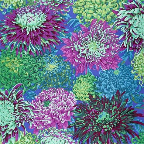 Kaffe Japanese Chrysanthemum Green Pwpj Kaffe Fassett Fabric