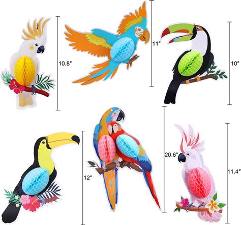 Buy Howaf Pieces Tropical Birds Honeycomb Parrot Hawaiian Summer