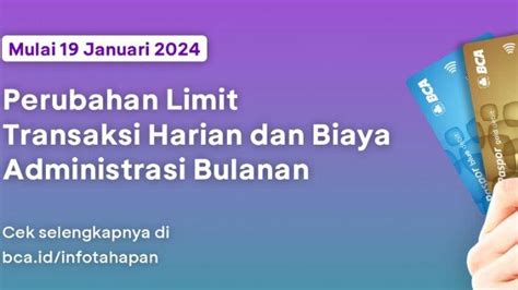 Daftar Biaya Admin Bank BCA Terbaru Mulai 19 Januari 2024 Tahapan