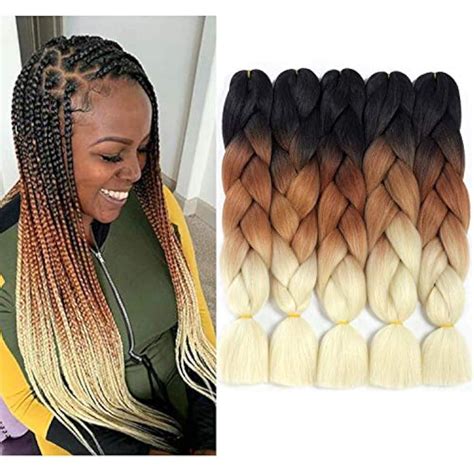 Ombre Kanekalon Jumbo Braiding Hair Pieces Crochet Box Braids Twist Extensions Ebay